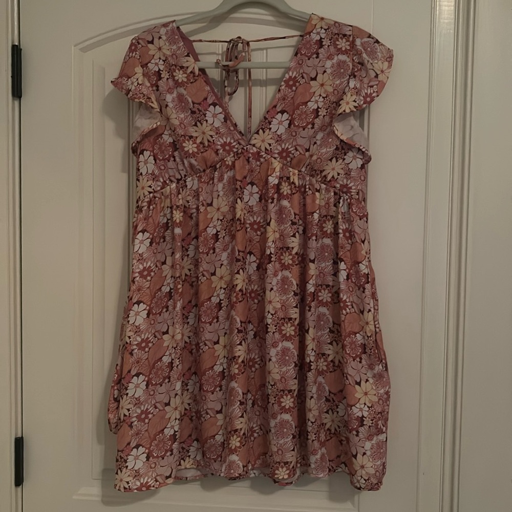 Short multi colored flower sundress